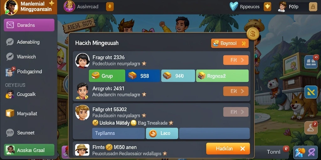 Tangkapan layar memperlihatkan fitur interaksi antar pemain.